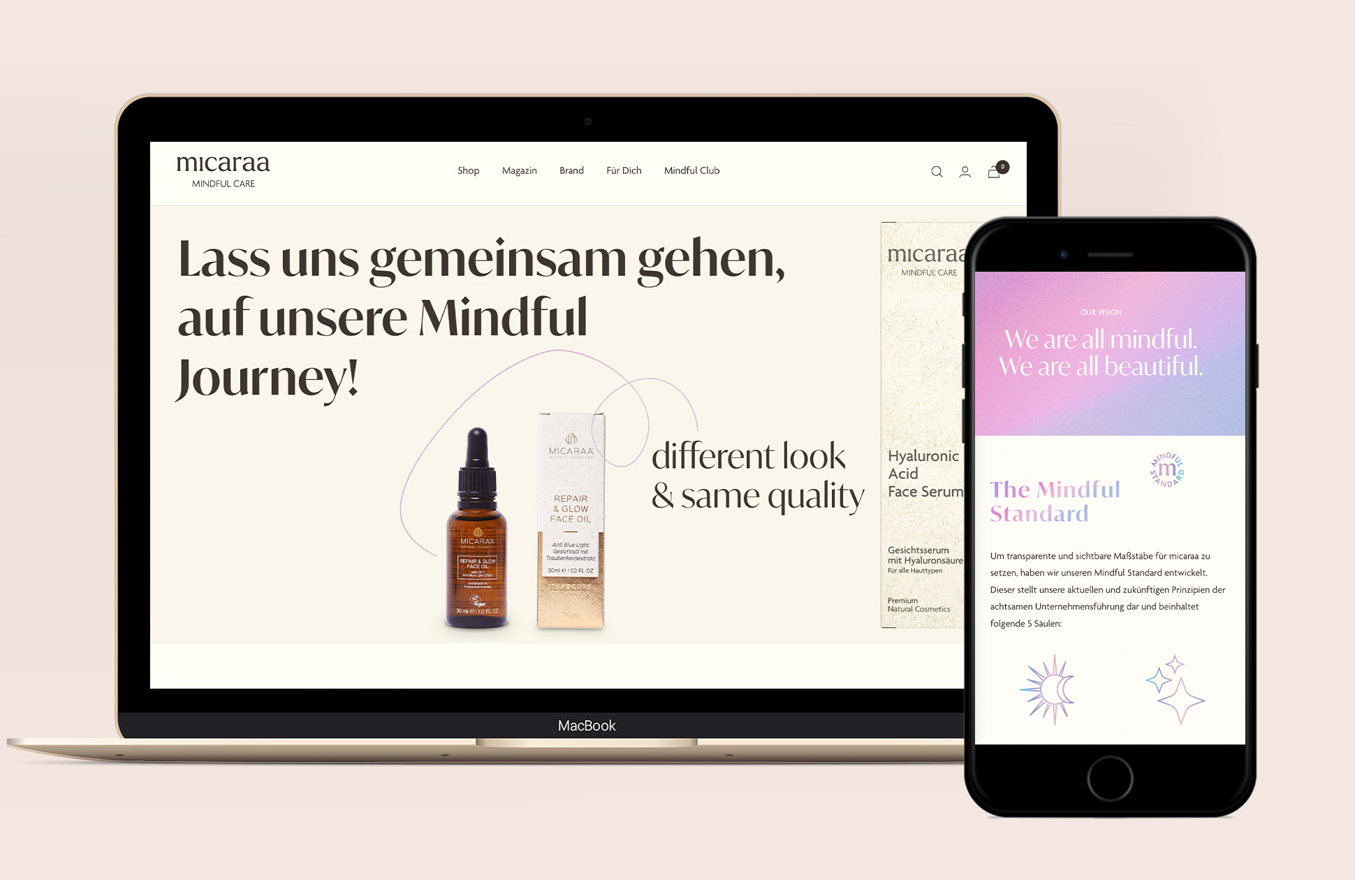 Design der Website für Naturkosmetik
