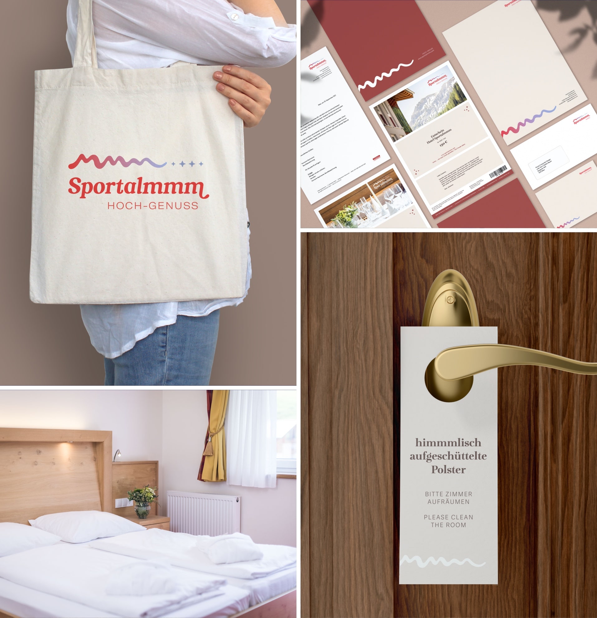Überblick über Zimmer und Corporate Drucksachen